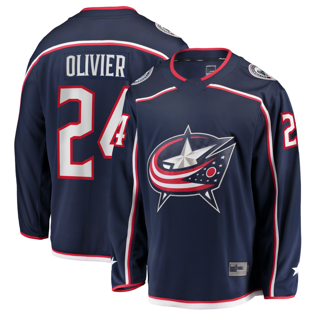 Friene CB.Jackets #24 Mathieu Olivier Navy Home Breakaway Jersey