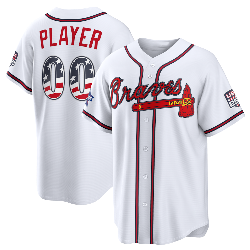 Friene Custom A.Braves 2026 All-Star Edition Stars & Stripes White Stadium Jerseys
