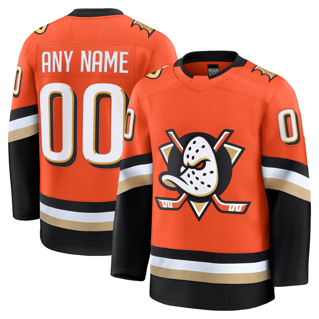Friene Custom A.Ducks Orange Home Authentic Pro Jerseys