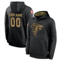 Friene Custom A.Falcons Black Salute to Service Fleece Hoodie Any Name & Numbers Stitched Jerseys