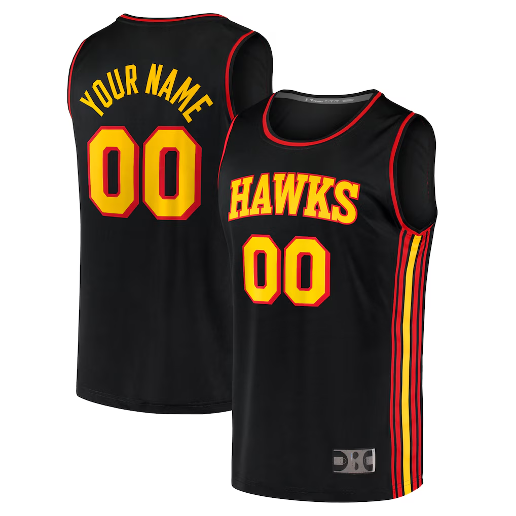 Friene Custom A.Hawks Black Fast Break Replica Jerseys - Statement Edition
