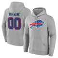 Friene Custom B.Bills Gray Team Authentic Personalized Name & Number Hoodie Stitched Jerseys