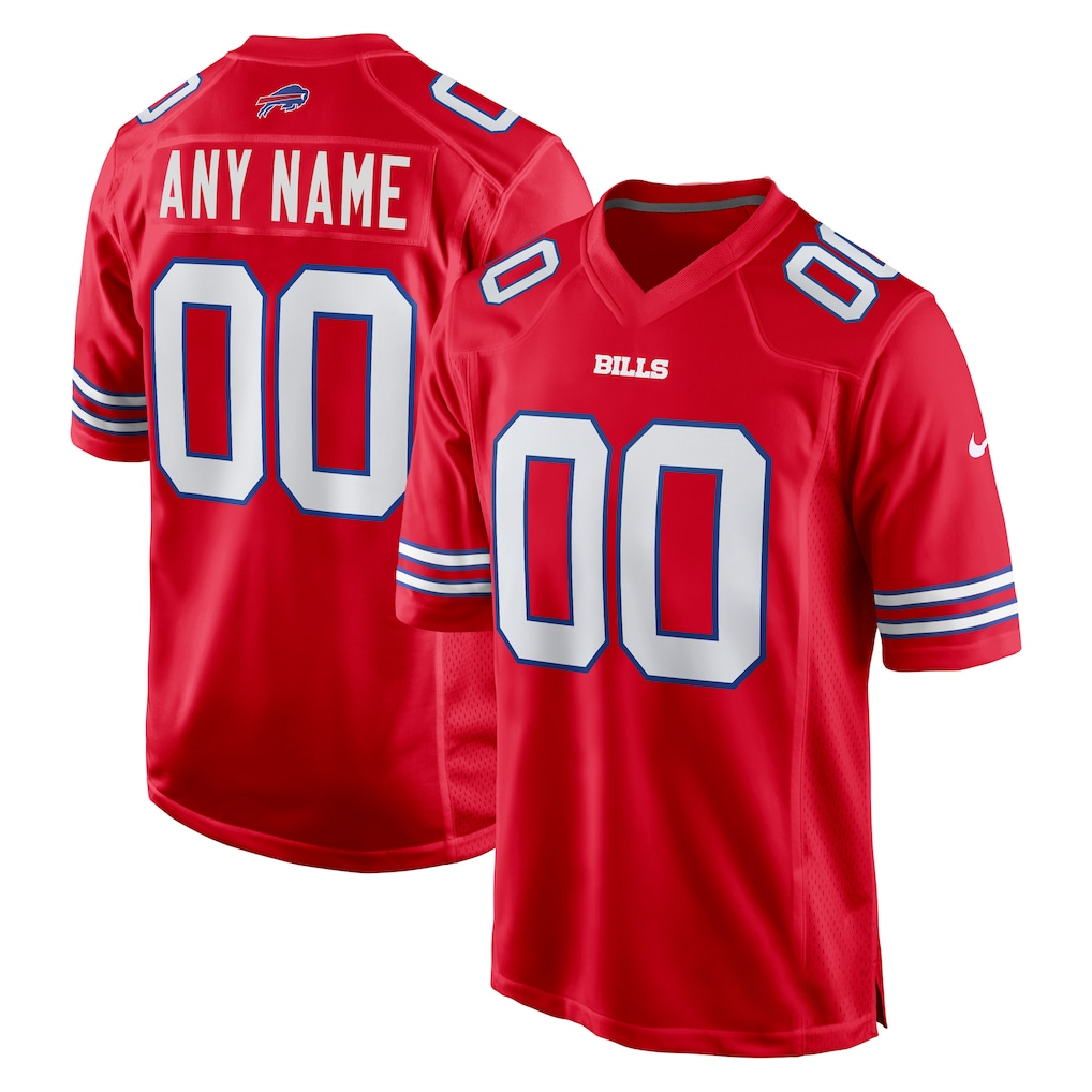 Friene Custom B.Bills Red Alternate Game Stitched Jerseys