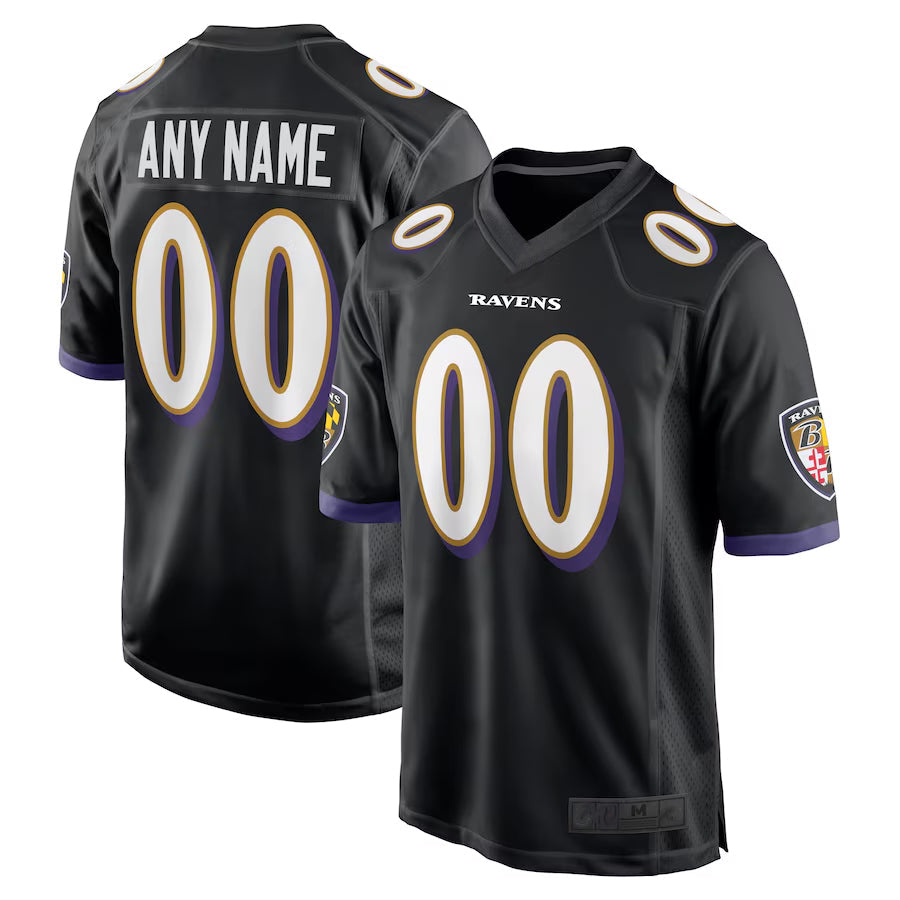 Friene Custom B.Ravens Black Home Game Stitched Jerseys
