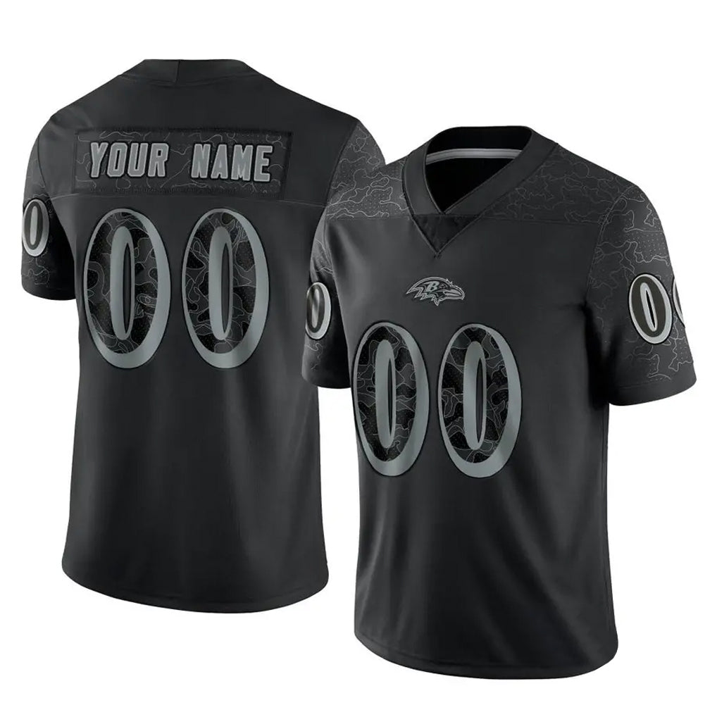 Friene Custom B.Ravens Black RFLCTV Limited Any Name & Numbers Stitched Jerseys