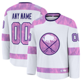 Friene Custom B.Sabres White 2024 Hockey Fights Cancer Practice Stitched Jerseys