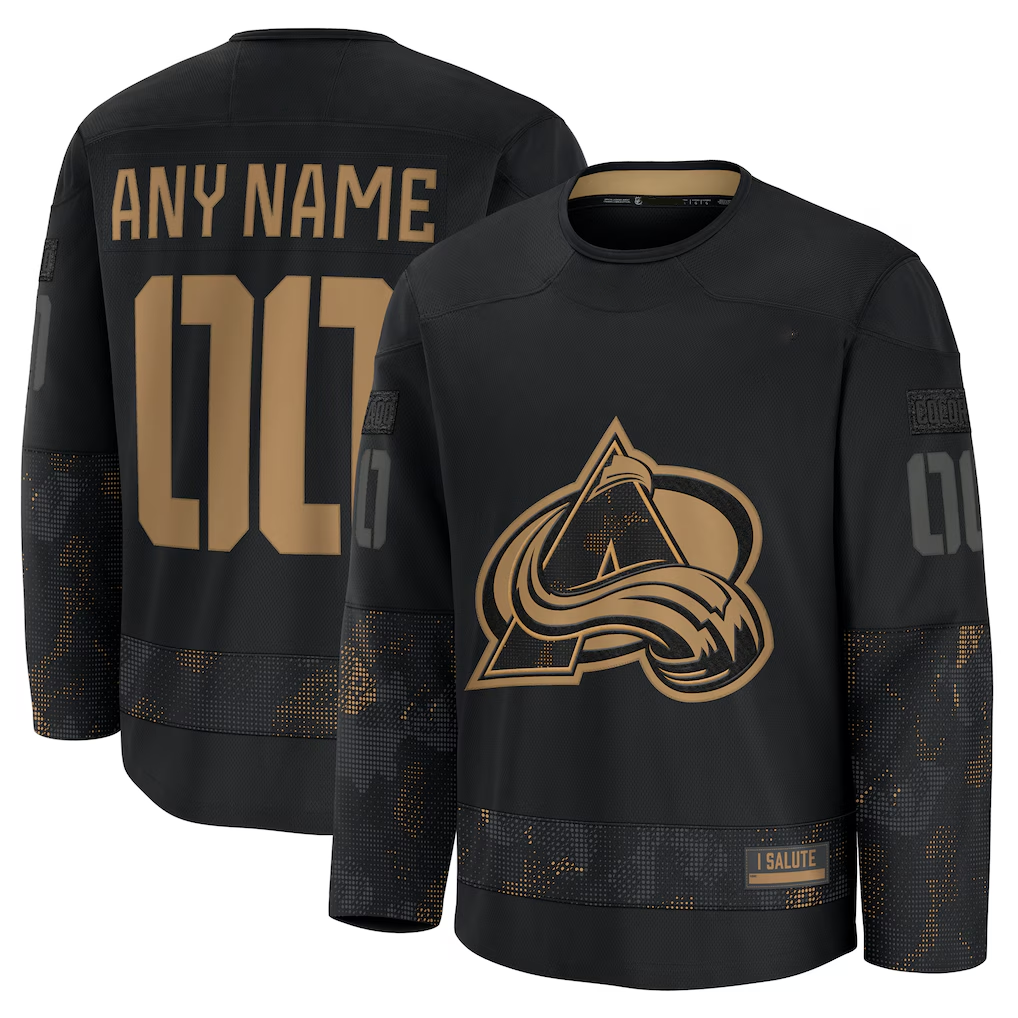 Friene Custom C.Avalanche Black 2024 Military Appreciation Practice Jerseys