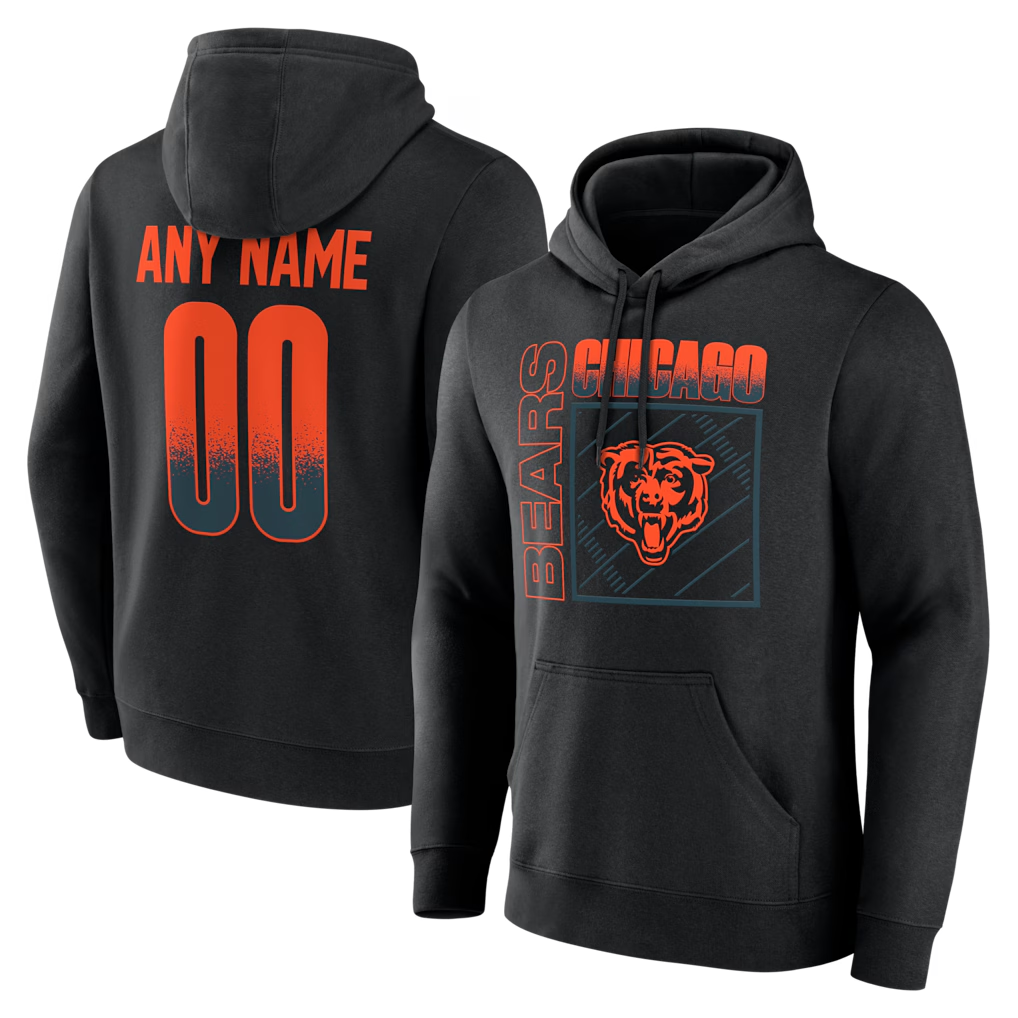 Friene Custom C.Bears Black Home Field Pop Personalized Name Number Hoodie Stitched Jerseys