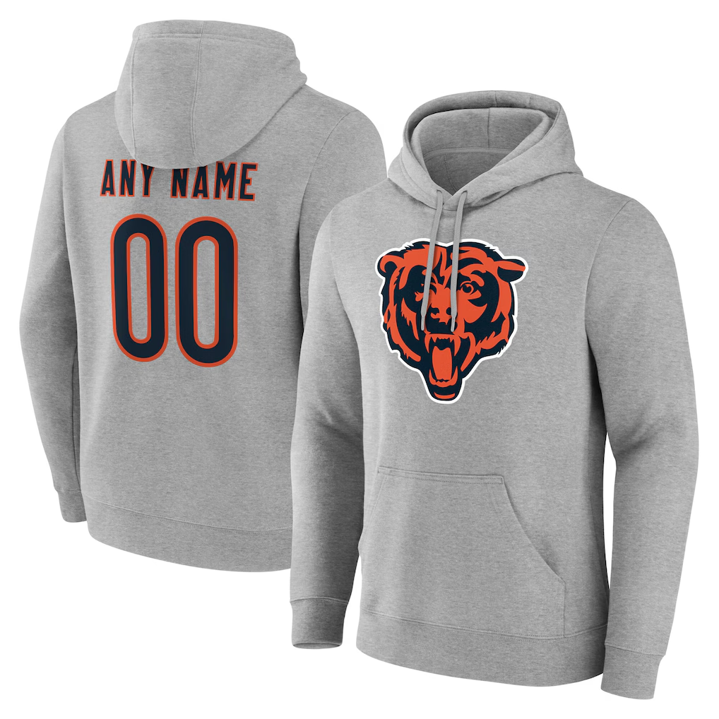 Friene Custom C.Bears Gray Team Authentic Personalized Name & Number Hoodie Stitched Jerseys