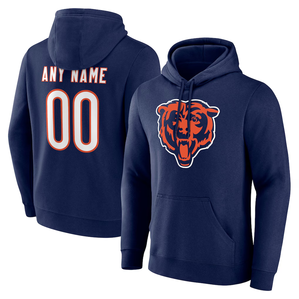 Friene Custom C.Bears Navy Big & Tall Team Authentic Hoodie Stitched Jerseys