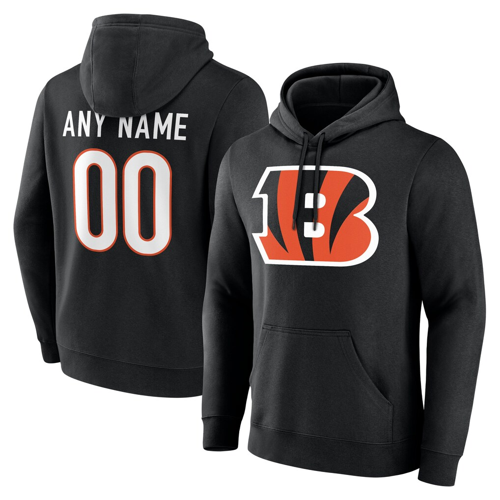 Friene Custom C.Bengals Black Big & Tall Team Authentic Custom Hoodie Stitched Jerseys
