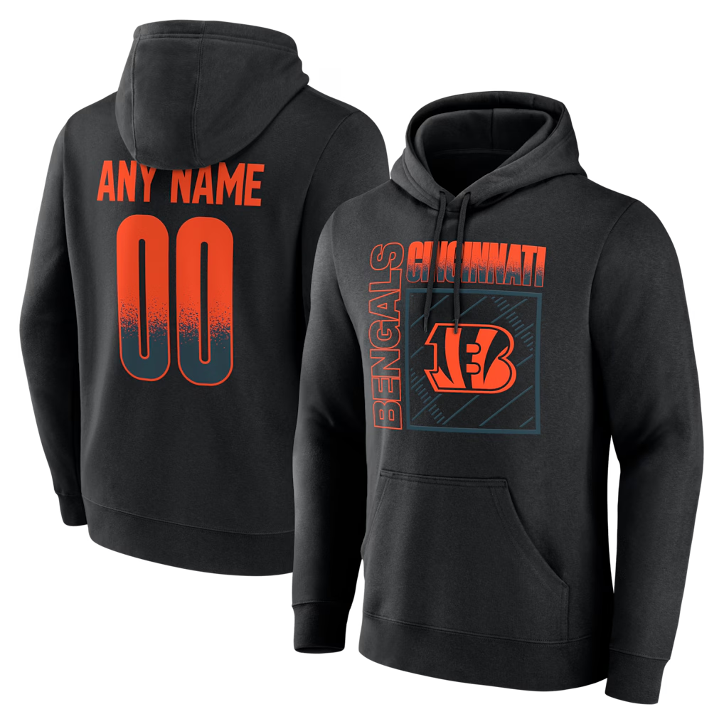 Friene Custom C.Bengals Black Home Field Pop Personalized Name & Number Hoodie Stitched Jerseys