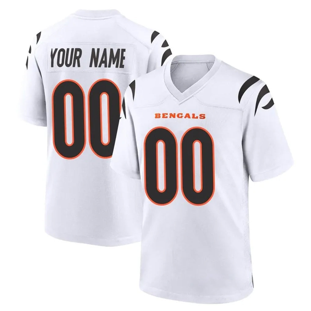 Friene Custom C.Bengals White Home Game Any Name & Numbers Stitched Jerseys