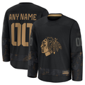 Friene Custom C.Blackhawks Black 2024 Military Appreciation Practice Jerseys