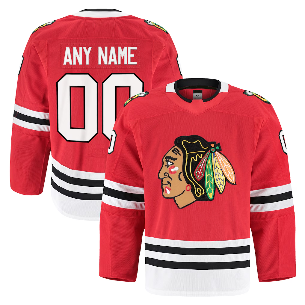 Friene Custom C.Blackhawks Red Home Authentic Pro Jerseys