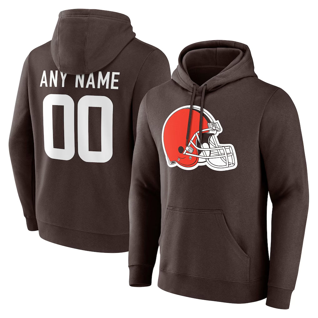 Friene Custom C.Browns Brown Primetime Logo Hoodie Any Name & Numbers Stitched Jerseys