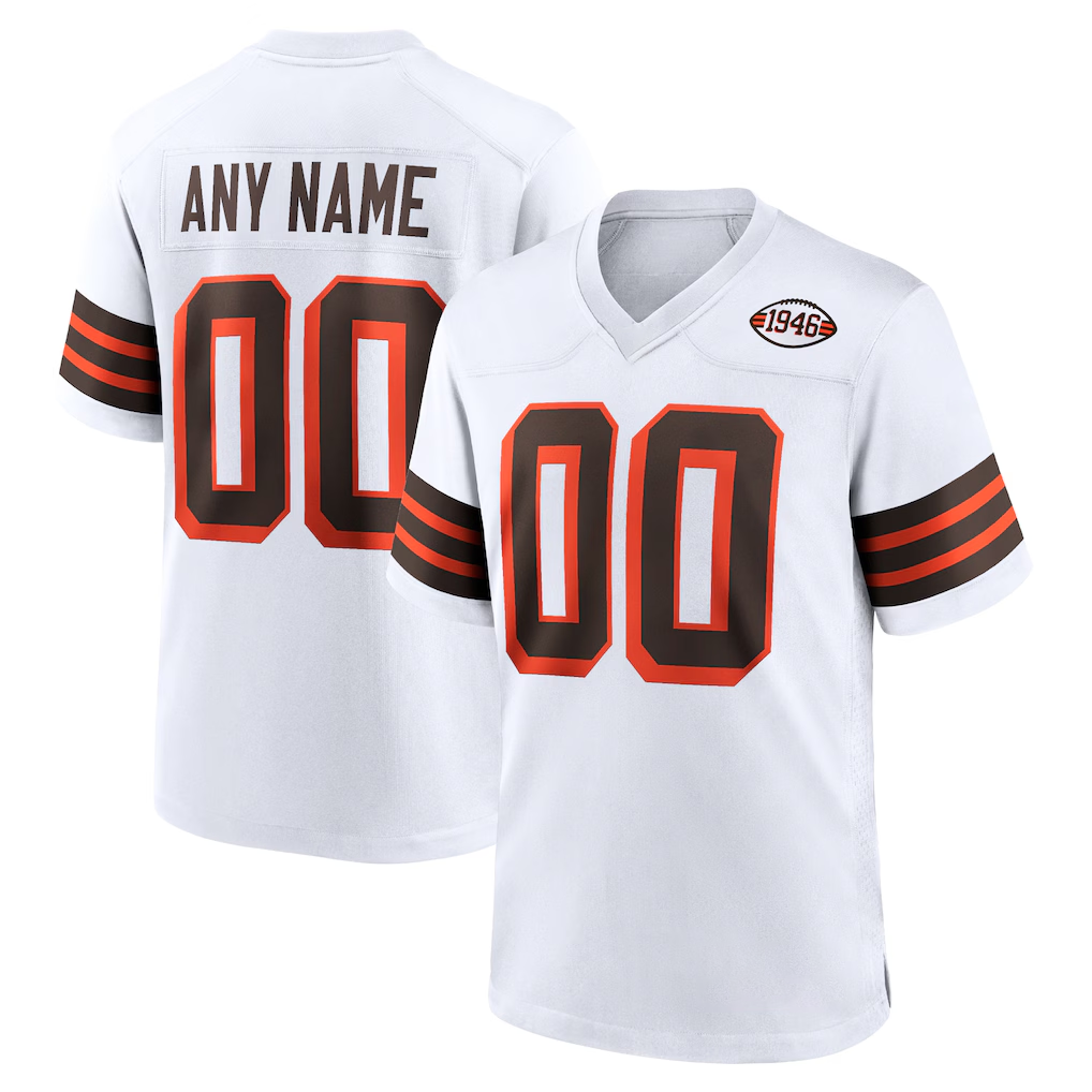 Friene Custom C.Browns White 1946 Collection Alternate Stitched Jerseys