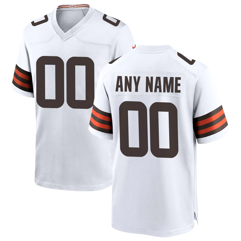 Friene Custom C.Browns White Game Stitched Jerseys