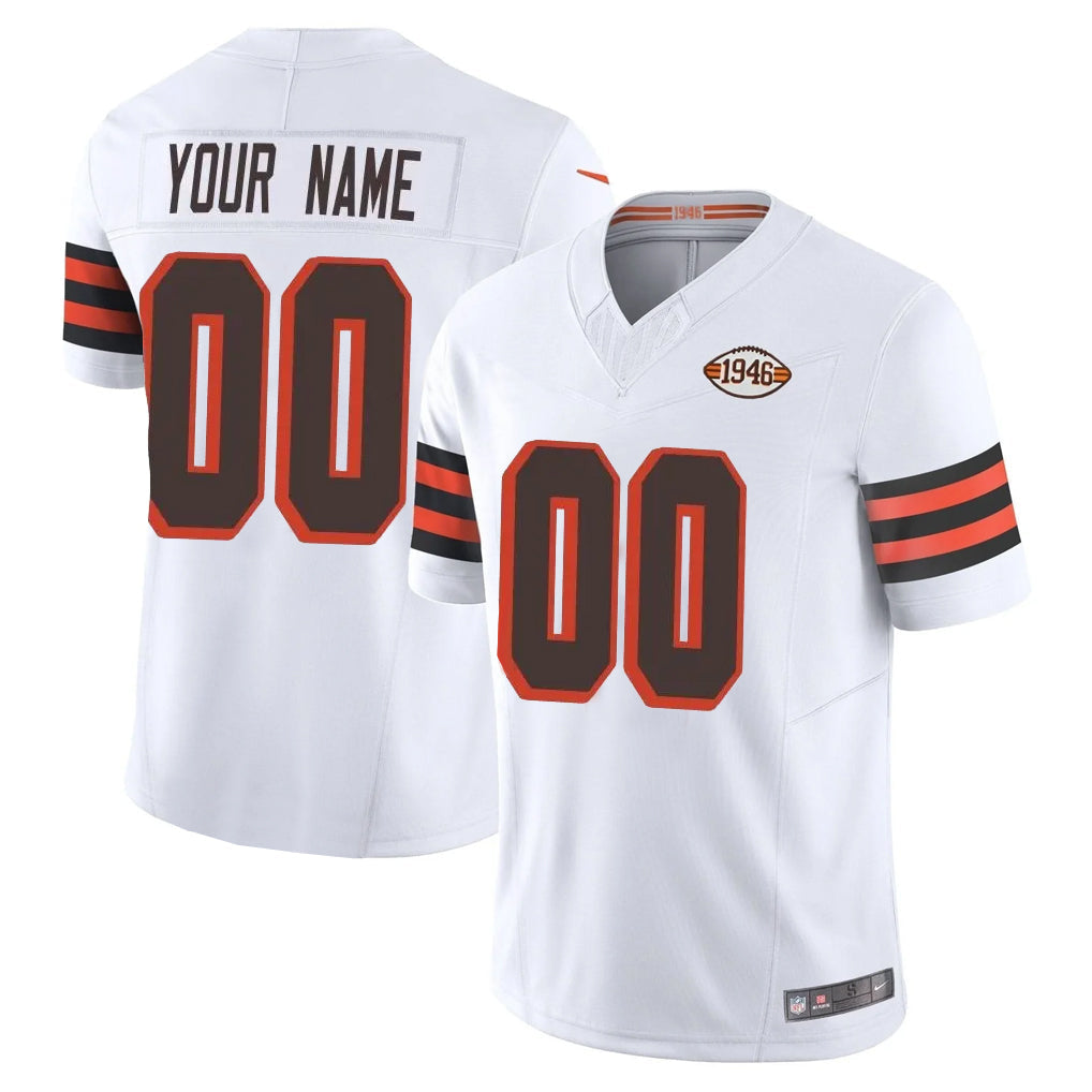 Friene Custom C.Browns White Limited Vapor F.U.S.E. Alternate Game Any Name & Numbers Stitched Jerseys