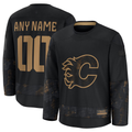 Friene Custom C.Flames Black 2024 Military Appreciation Practice Jerseys