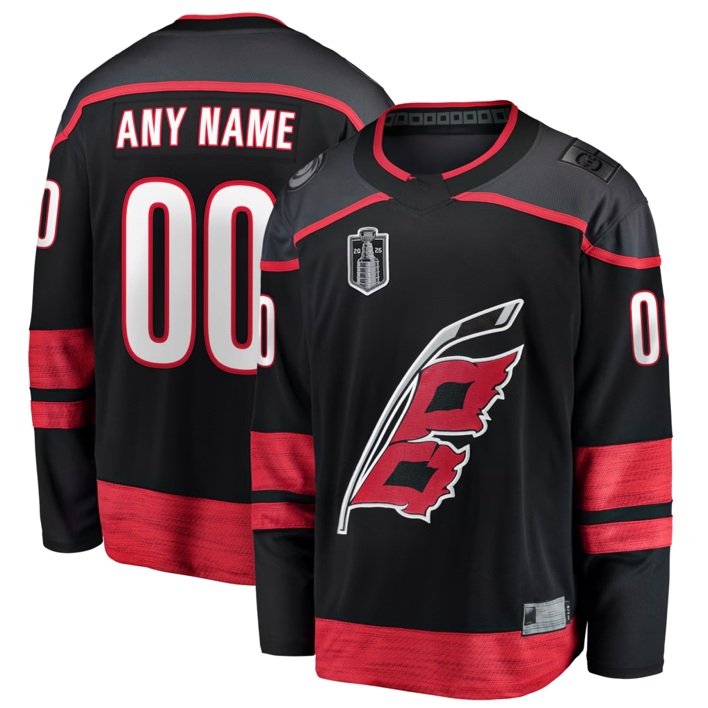 Friene Custom C.Hurricanes Black 2026 Stanley Cup Champions Home Breakaway Custom Stitched Jerseys