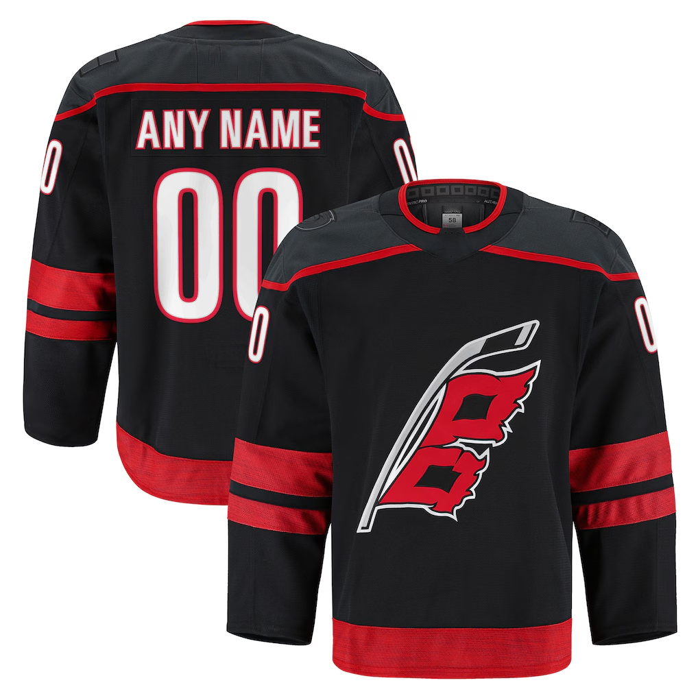 Friene Custom C.Hurricanes Black Home Authentic Pro Stitched Jerseys