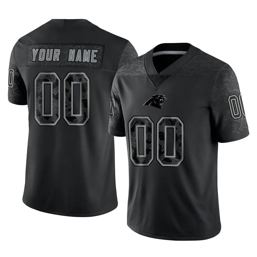 Friene Custom C.Panthers Black Limited Reflective Game Any Name & Numbers Stitched Jerseys