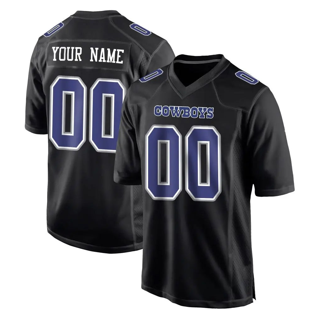 Friene Custom D.Cowboys Carbon Black Fashion Home Game Any Name & Numbers Stitched Jerseys