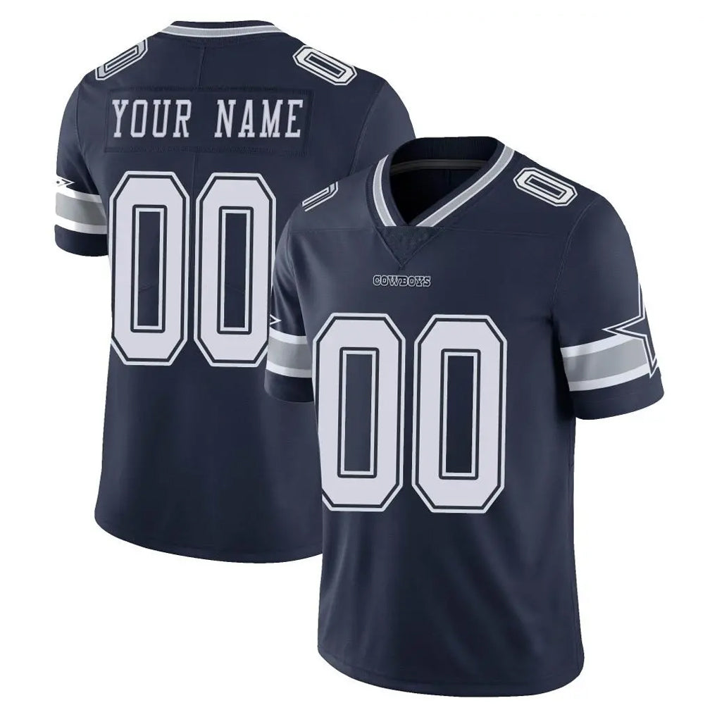 Friene Custom D.Cowboys Navy Vapor Untouchable Limited Home Game Any Name & Numbers Stitched Jerseys