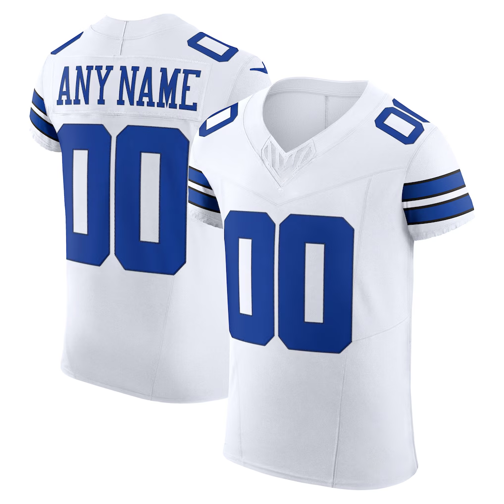 Friene Custom D.Cowboys White Vapor F.U.S.E. Elite Stitched Jerseys