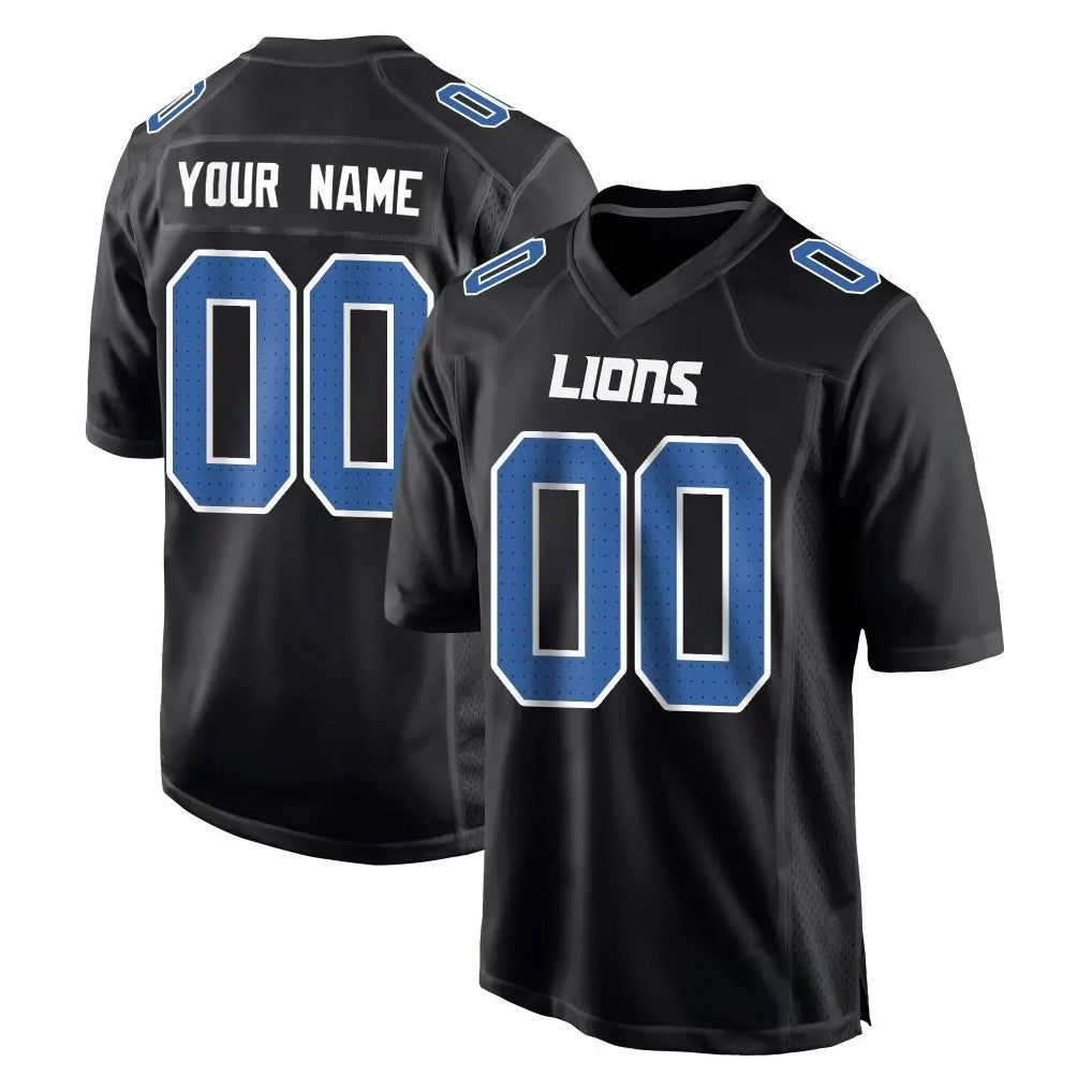 Friene Custom D.Lions Black Fashion Home Game Any Name & Numbers Stitched Jerseys