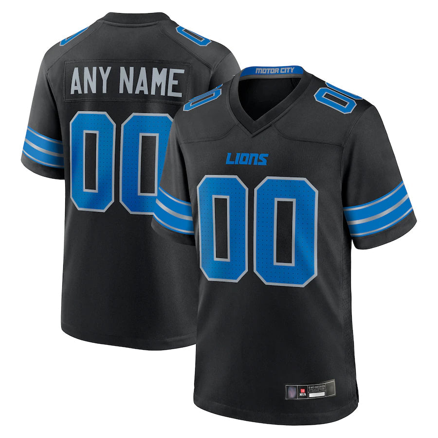 Friene Custom D.Lions Black Home Game Stitched Jerseys