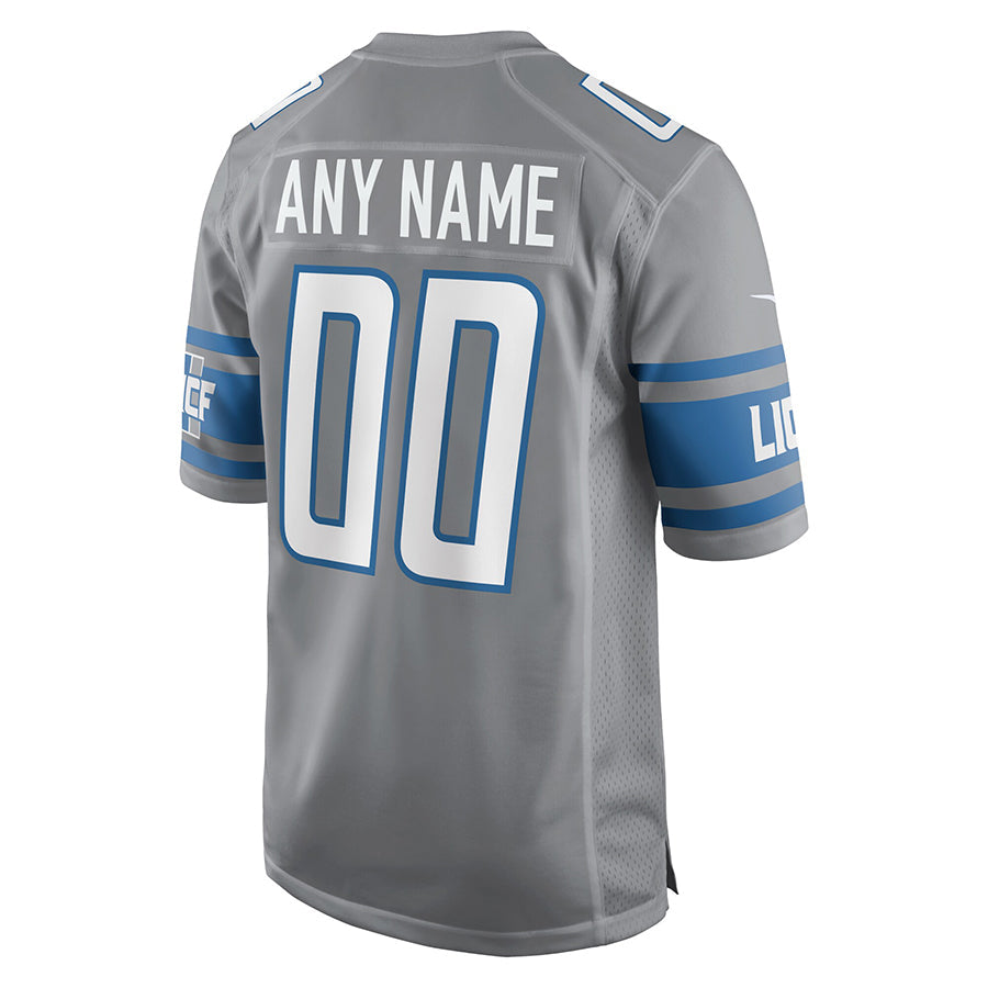 Friene Custom D.Lions Gray Replica Game Stitched Jerseys