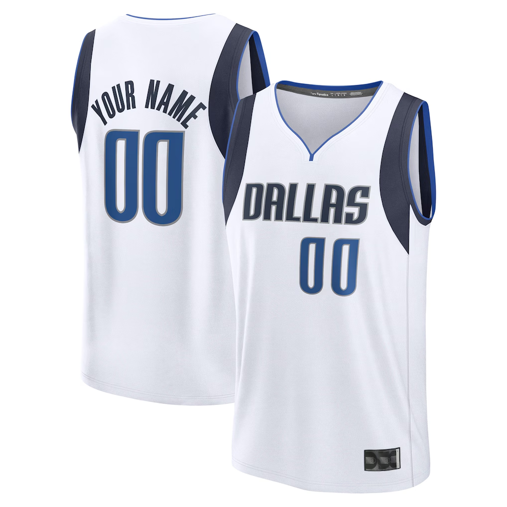 Friene Custom D.Mavericks White Fast Break Jerseys - Association Edition