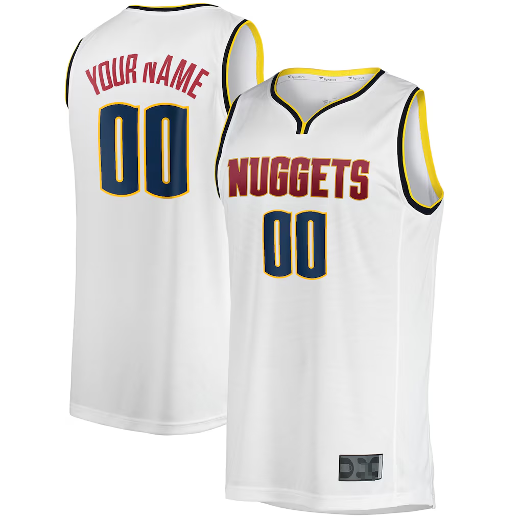 Friene Custom D.Nuggets  White Fast Break Replica Jerseys - Association Edition
