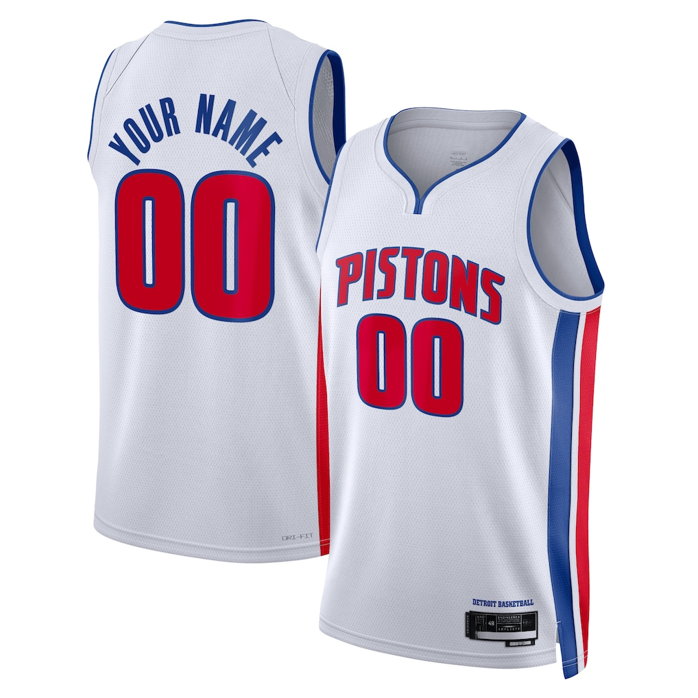 Friene Custom D.Pistons White Swingman Jerseys - Association Edition