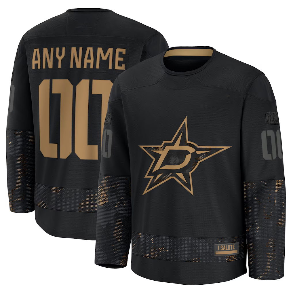 Friene Custom D.Stars Black 2024 Military Appreciation Practice Jerseys
