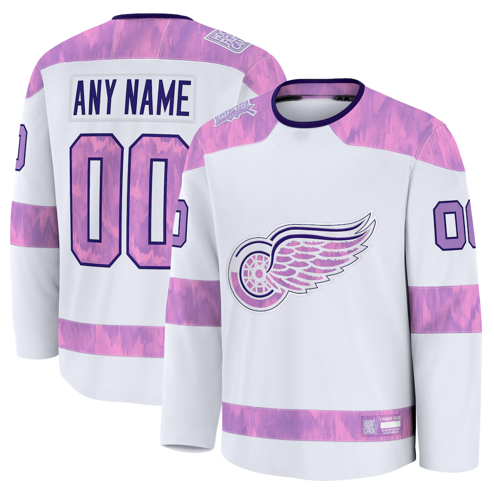 Friene Custom DR.Wings White 2024 Hockey Fights Cancer Practice Jerseys