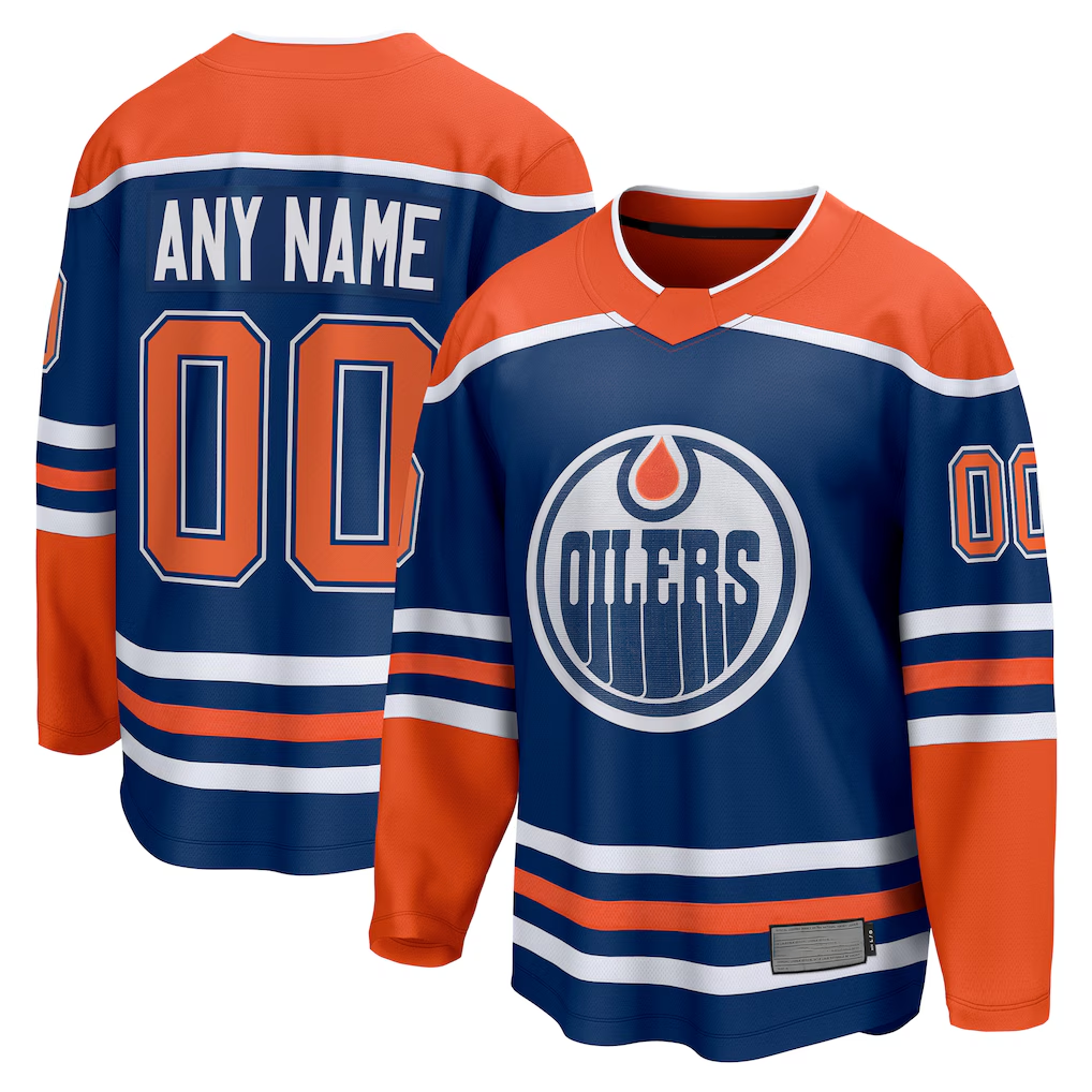 Friene Custom E.Oilers Royal Home Breakaway Jerseys