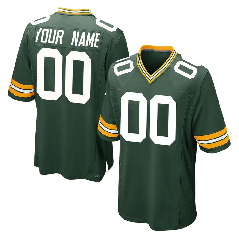 Friene Custom GB.Packers Green Home Game Any Name & Numbers Stitched Jerseys