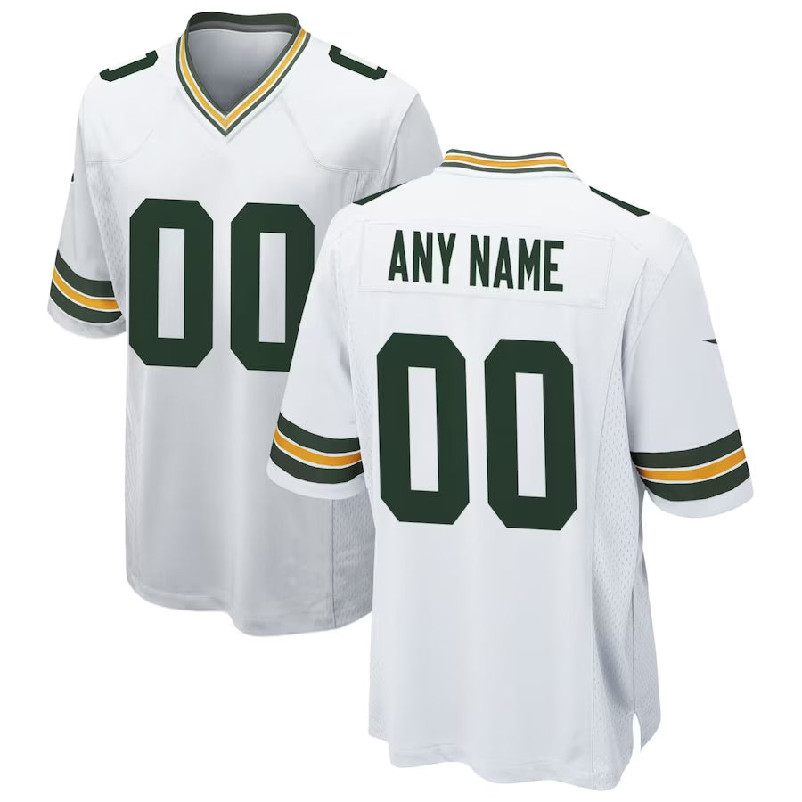 Friene Custom GB.Packers White Home Game Stitched Jerseys