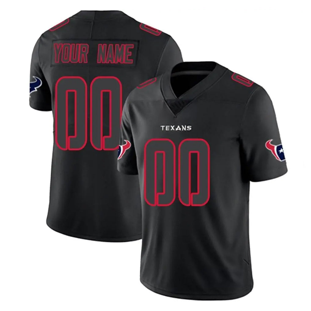 Friene Custom H.Texans Black Impact Limited Game Any Name & Numbers Stitched Jerseys