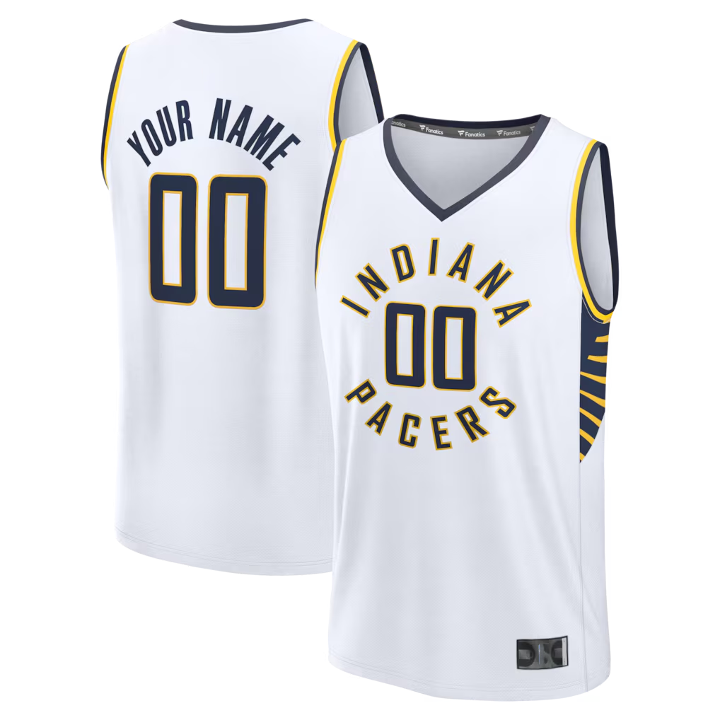 Friene Custom I.Pacers White Fast Break Jerseys - Icon Edition