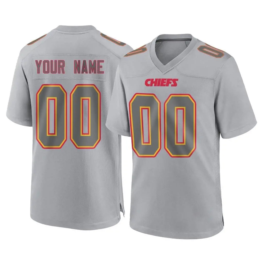 Friene Custom KC.Chiefs Gray Atmosphere Fashion Game Any Name & Numbers Stitched Jerseys