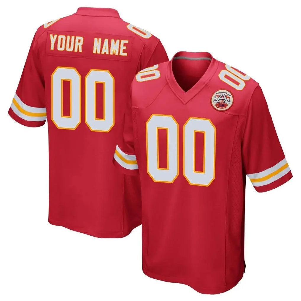 Friene Custom KC.Chiefs Red Home Game Any Name & Numbers Stitched Jerseys