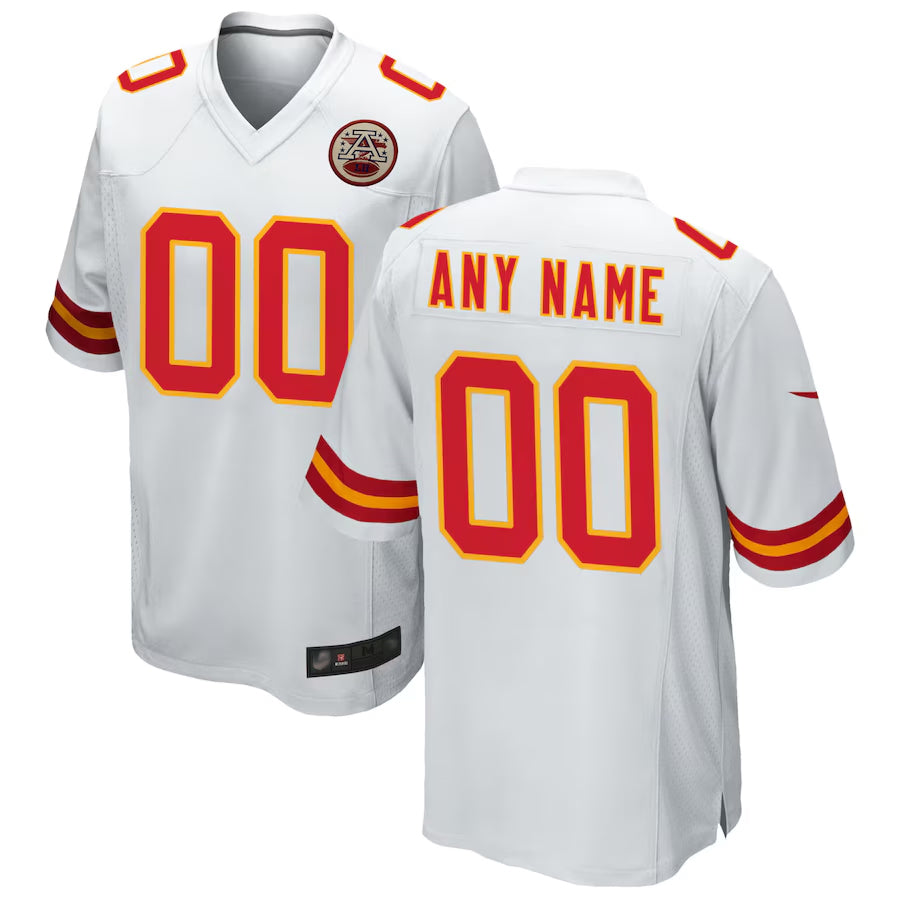 Friene Custom KC.Chiefs White Replica Game Stitched Jerseys