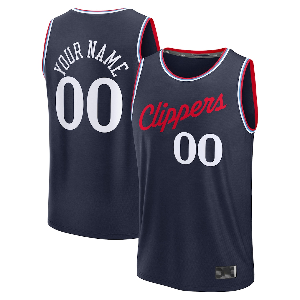 Friene Custom L.Clippers Navy Fast Break Stitched Jerseys- Icon Edition