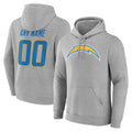 Friene Custom LA.Chargers Gray LOGO Pullover Hoodies Home Game Any Name & Numbers Stitched Jerseys