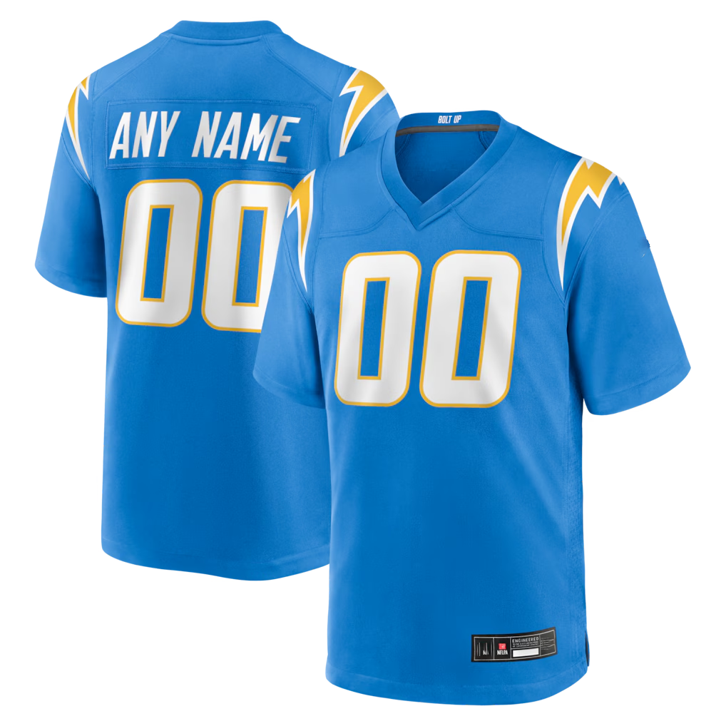 Friene Custom LA.Chargers Los Angeles Chargers Powder Blue Stitched Jerseys