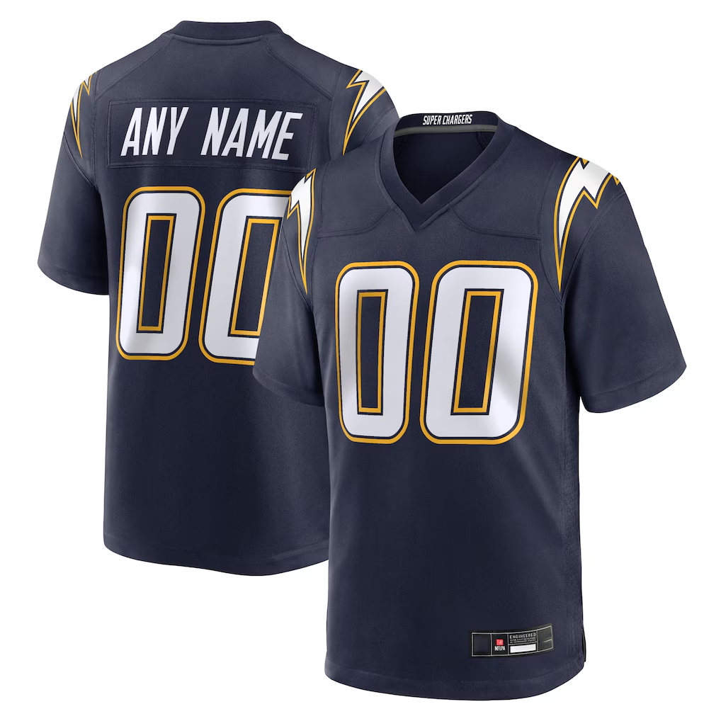Friene Custom LA.Chargers Navy Alternate Super Chargers Game Stitched Jerseys